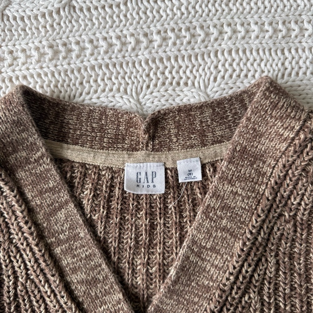 GAP Brown Knit Cardigan Girls Sweater Medium (8) - Picture 2 of 5